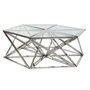 Table Basse DKD Home Decor Argenté Verre Acier Plastique 137,5 x 120,5 x 46 cm