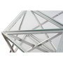 Table Basse DKD Home Decor Argenté Verre Acier Plastique 137,5 x 120,5 x 46 cm