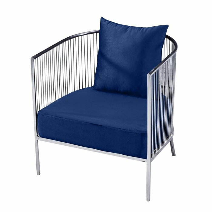 Fauteuil DKD Home Decor Polyester Acier Blue marine (66 x 69 x 70 cm) Fauteuil DKD Home Decor Polyester Acier Blue marine (66 x 69 x 70 cm)