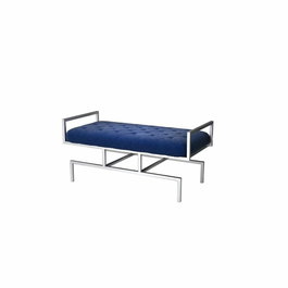 Banquette DKD Home Decor Bleu Polyester Acier (97 x 44 x 46 cm)