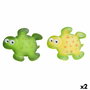 Tapis de bain DKD Home Decor 11,5 x 1 x 10 cm Vert Jaune Enfant Tortue PVC 10 cm (2 Unités)