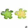 Tapis de bain DKD Home Decor 11,5 x 1 x 10 cm Vert Jaune Enfant Tortue PVC 10 cm (2 Unités)