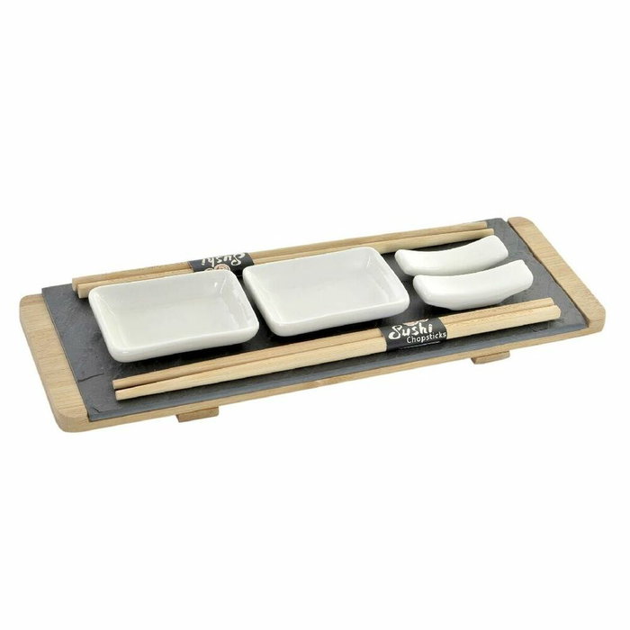 Set de sushi DKD Home Decor Marron Noir Naturel Bambou Ardoise 30 x 10 x 3,5 cm (9 Pièces) (30 x 10 x 3,5 cm) Set de sushi DKD Home Decor Marron Noir Naturel Bambou Ardoise 30 x 10 x 3,5 cm (9 Pièces) (30 x 10 x 3,5 cm)