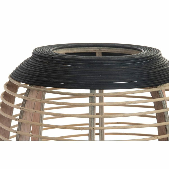 Bougeoir DKD Home Decor Marron Noir Naturel Métal Bambou Verre 32 x 32 x 43 cm