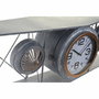Horloge Murale DKD Home Decor Verre Fer Avion Bois MDF Gris foncé (120 x 21 x 33.5 cm)
