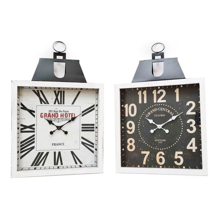 Horloge Murale DKD Home Decor 60 x 6 x 89 cm Verre Noir Blanc Fer Traditionnel Bois MDF (2 Unités) Horloge Murale DKD Home Decor 60 x 6 x 89 cm Verre Noir Blanc Fer Traditionnel Bois MDF (2 Unités)
