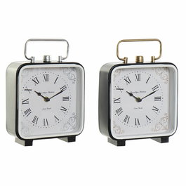 Horloge de table DKD Home Decor Bleu Blanc Noir (2 Unités)