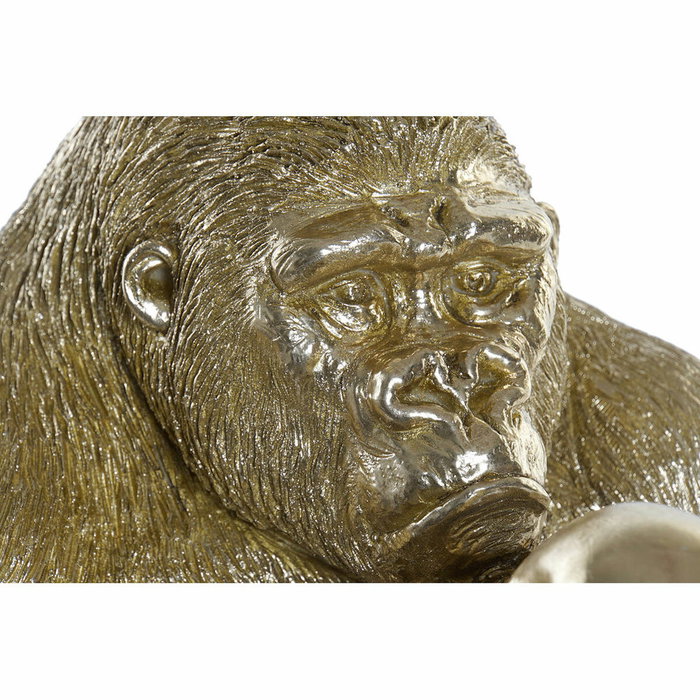 DKD Home Decor Figurine Décorative Gorille Dorée en Résine