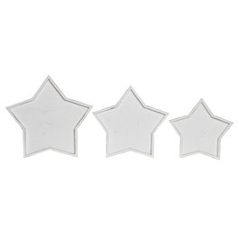 Centre de Table DKD Home Decor Blanc Bois 57 x 54 x 3 cm (3 Pièces)