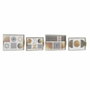 DKD Home Decor Jeu de 2 plateaux décoratifs Blanc Noir Doré Bois MDF 40 x 30 x 6 cm de style glamour