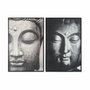 DKD Home Decor Toile Buda Oriental Noir et Gris