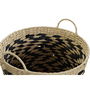 Set de basket DKD Home Decor Noir Marron Clair Fibre naturelle (3 Pièces) (3 Unités)