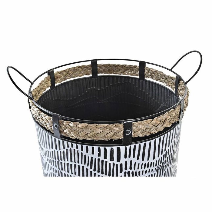 Set de basket DKD Home Decor Blanc Marron Noir Corde Fer 4 Kg (2 Pièces) Set de basket DKD Home Decor Blanc Marron Noir Corde Fer 4 Kg (2 Pièces)