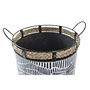 Set de basket DKD Home Decor Blanc Marron Noir Corde Fer 4 Kg (2 Pièces)