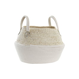 Panier DKD Home Decor Blanc Naturel Fibre naturelle 37 x 37 x 25 cm