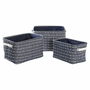 Set de basket DKD Home Decor Blanc Blue marine 38 x 28 x 25 cm 3 Pièces (3 Unités)