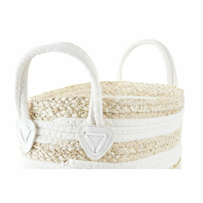 Panier DKD Home Decor Blanc Beige Fibre naturelle 33 x 16 x 19 cm Panier DKD Home Decor Blanc Beige Fibre naturelle 33 x 16 x 19 cm