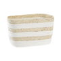 Panier DKD Home Decor Blanc Beige Fibre naturelle 28 x 20 x 18 cm
