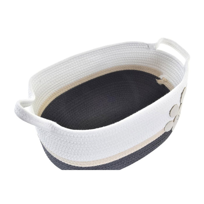 Set de basket DKD Home Decor Blanc Gris Crème 60 x 31 x 25 cm 3 Pièces