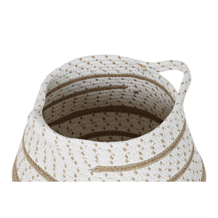 Set de basket DKD Home Decor Blanc Marron Gris Jute (2 Pièces) (2 Unités)