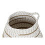 Set de basket DKD Home Decor Blanc Marron Gris Jute (2 Pièces) (2 Unités)