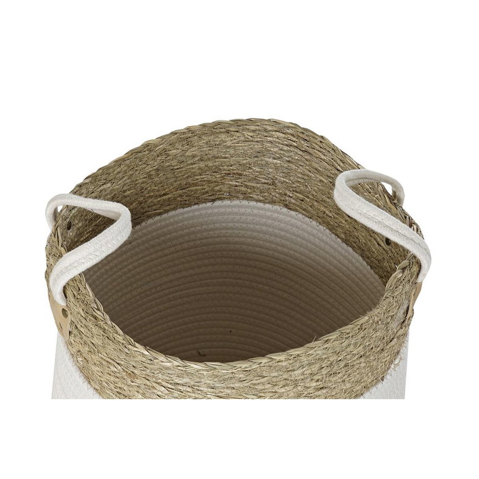 Set de basket DKD Home Decor Blanc Marron Fibre naturelle 41 x 41 x 52,5 cm Set de basket DKD Home Decor Blanc Marron Fibre naturelle 41 x 41 x 52,5 cm