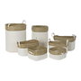 Set de basket DKD Home Decor Blanc Marron Fibre naturelle 41 x 41 x 52,5 cm