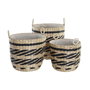 Set de basket DKD Home Decor Noir Naturel Fibre naturelle (3 Pièces) (3 Unités)