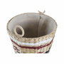 Set de basket DKD Home Decor Blanc Noir Bordeaux Naturel Fibre naturelle (3 Pièces)