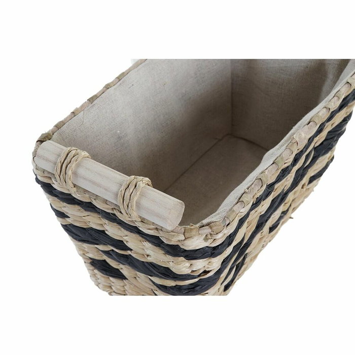 DKD Home Decor Set de paniers Gris Naturel Fibre naturelle 3 Pièces