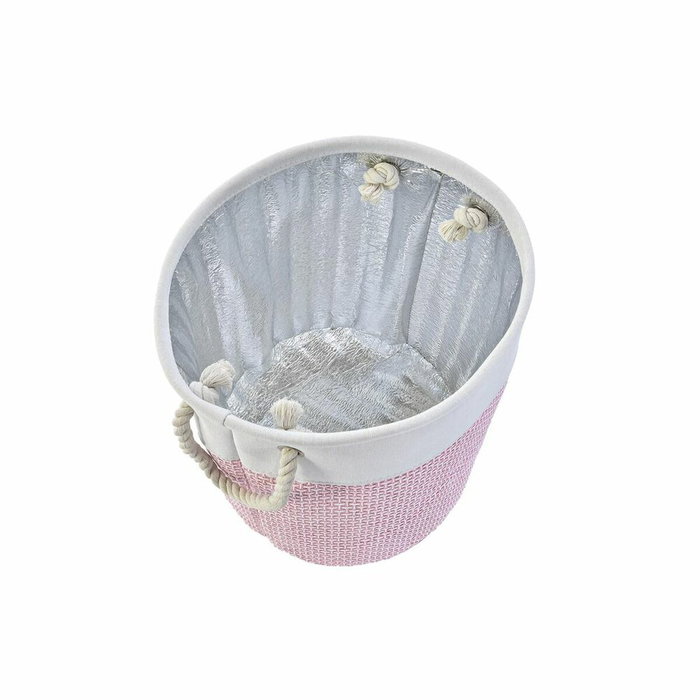 Set de basket DKD Home Decor Blanc Rose Lila 40 x 40 x 49 cm 4 Kg 3 Pièces (2 Unités)