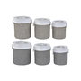 Set de basket DKD Home Decor Blanc Marron Gris 40 x 40 x 49 cm 4 Kg 3 Pièces (2 Unités)
