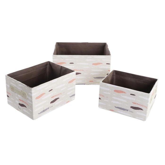 Set de basket DKD Home Decor Marron Gris Orange 32 x 24 x 18 cm (3 Unités) Set de basket DKD Home Decor Marron Gris Orange 32 x 24 x 18 cm (3 Unités)