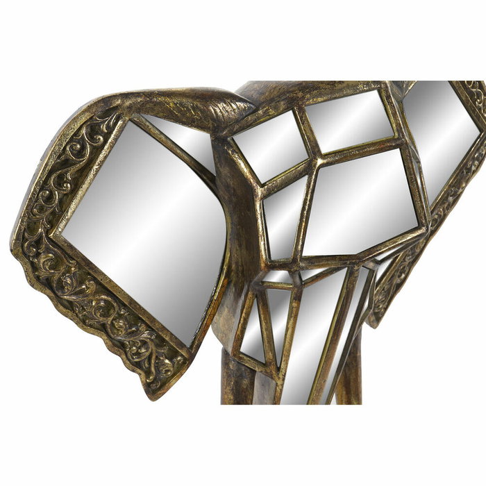 DKD Home Decor Décoration murale Miroir Eléphant Doré