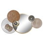 DKD Home Decor Décoration murale Miroir Cercles Gris Doré Terre cuite