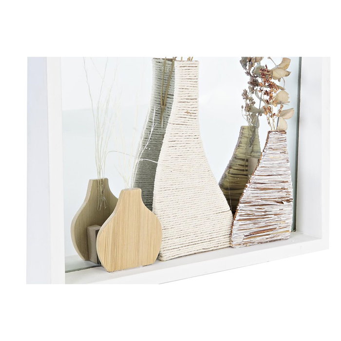 Miroir mural DKD Home Decor Blanc Naturel Cottage 30 x 4 x 40 cm (2 Unités) (2 Pièces)