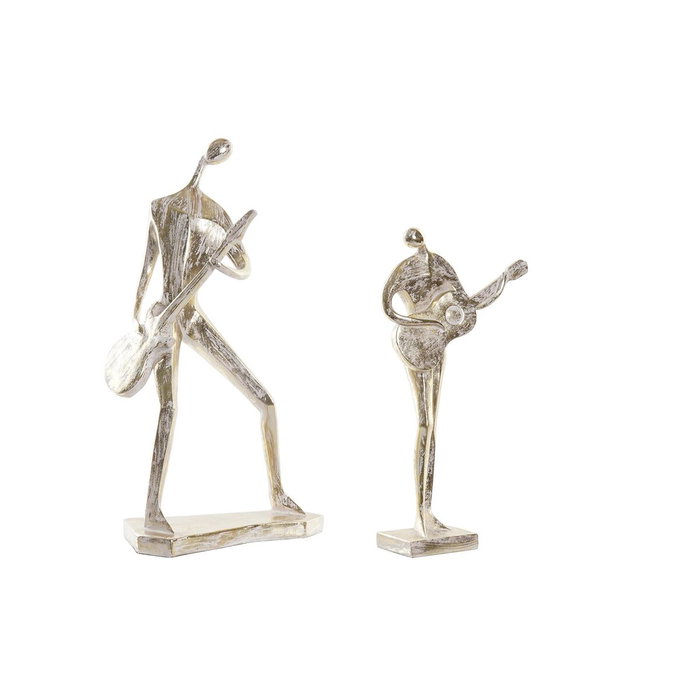 DKD Home Decor Figurine Décorative Musicien Doré (Lot de 2) DKD Home Decor Figurine Décorative Musicien Doré (Lot de 2)