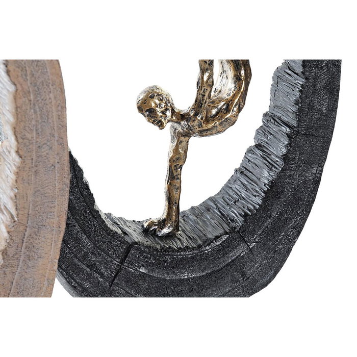 DKD Home Decor Figurine Décorative Personnes Noir Doré (2 Unités)