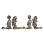 DKD Home Decor Figurine Décorative Enfants - Lot de 2 - Rouge Doré Turquoise