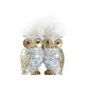 DKD Home Decor Figurine Décorative Hiboux Blanc et Doré