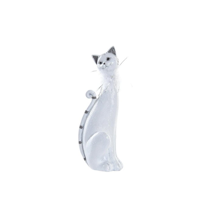 DKD Home Decor Figurine Décorative Chat Romantique Blanc, 9 x 9 x 24 cm DKD Home Decor Figurine Décorative Chat Romantique Blanc, 9 x 9 x 24 cm
