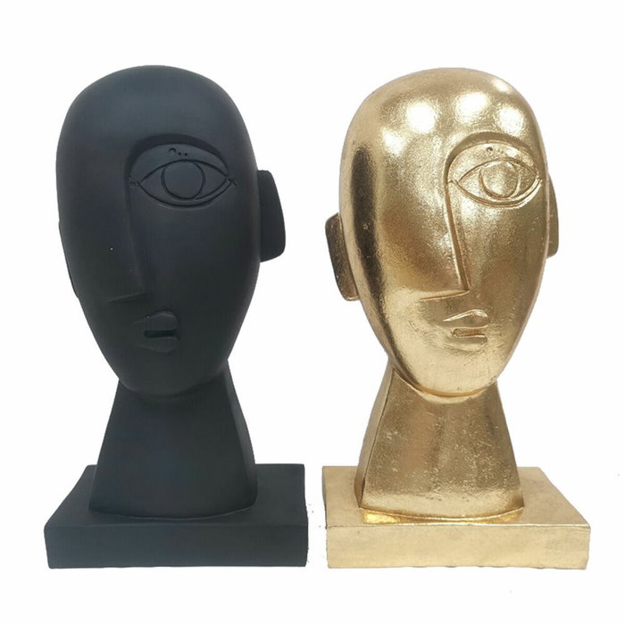 Figurine Décorative DKD Home Decor Visage Noir Doré 14,5 x 10,5 x 27,5 cm (2 Unités) Figurine Décorative DKD Home Decor Visage Noir Doré 14,5 x 10,5 x 27,5 cm (2 Unités)
