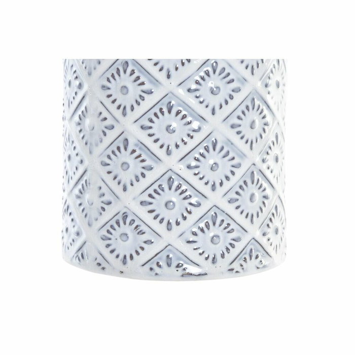 DKD Home Decor Vase en Porcelaine Bleu et Blanc Méditerranéen 14 x 14 x 45 cm