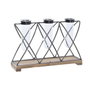 DKD Home Decor Vase Marron Noir Transparent Métal Verre Bois de paulownia 36,5 x 11,5 x 23,5 cm