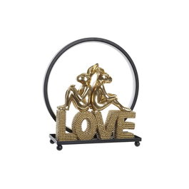 Décoration lumineuse DKD Home Decor Love Résine Lapin love 30 x 11 x 31,5 cm