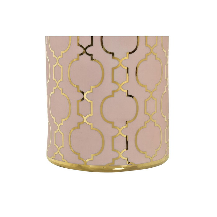 DKD Home Decor Vase Oriental en Porcelaine Rose et Doré, 36 cm