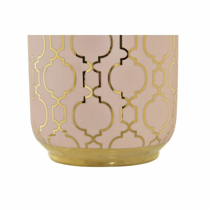 DKD Home Decor Vase en Porcelaine Rose et Doré Oriental (15 x 15 x 41,5 cm)वाहक