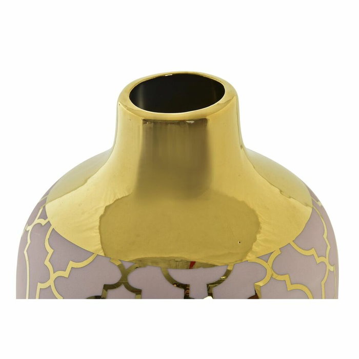 DKD Home Decor Vase Rose Doré Porcelaine Oriental Chrome 13 x 13 x 26 cm DKD Home Decor Vase Rose Doré Porcelaine Oriental Chrome 13 x 13 x 26 cm