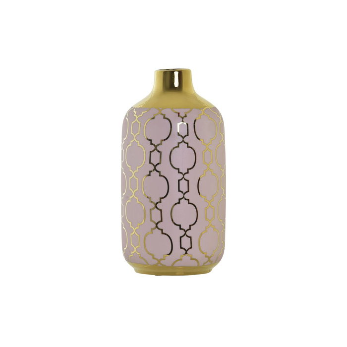 DKD Home Decor Vase Rose Doré Porcelaine Oriental Chrome 13 x 13 x 26 cm DKD Home Decor Vase Rose Doré Porcelaine Oriental Chrome 13 x 13 x 26 cm