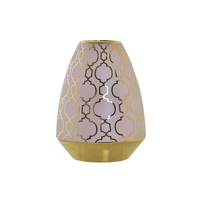 DKD Home Decor Vase Porcelaine Rose Doré Oriental (18 x 18 x 24 cm) reconnissable par son design oriental et ses finitions chrome. DKD Home Decor Vase Porcelaine Rose Doré Oriental (18 x 18 x 24 cm) reconnissable par son design oriental et ses finitions chrome.